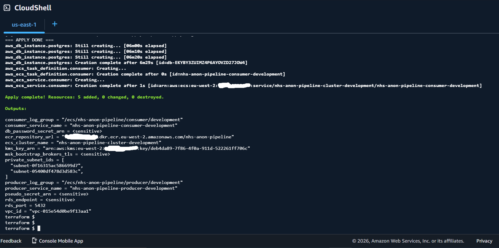 Fully Deployed AWS infrastructure
